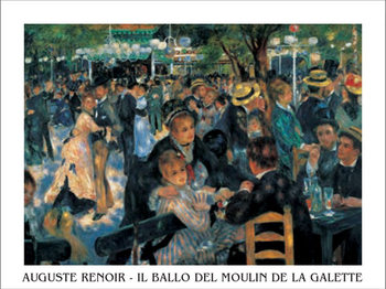 Bal du moulin de la Galette - Dance at Le moulin de la Galette, 1876 Art Print