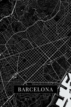 Poster Barcelona black