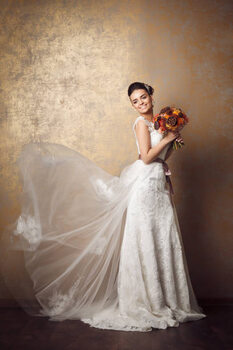 Poster Beauty portrait of young bride. Perfect