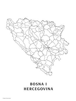 Canvas Print Bosna i Hercegovina black & white