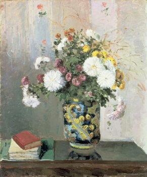 Poster Bouquet of Flowers, Chrysanthemums in a Chinese Vase