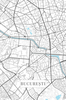 Canvas Print Bucuresti white