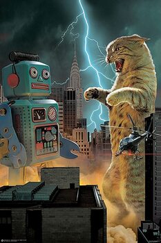 Poster Catzilla vs Robot
