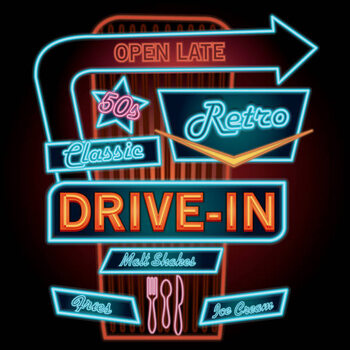 Poster Classic Drive-In Theatre neon sign