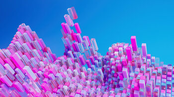 Poster Colorful Cubic Expanding Landscape,  c.2015-2025