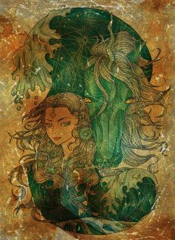 Poster Colorful fantasy illustration with hand drawn