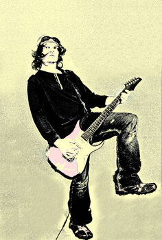 Poster Cool rock guitarist in a knit
