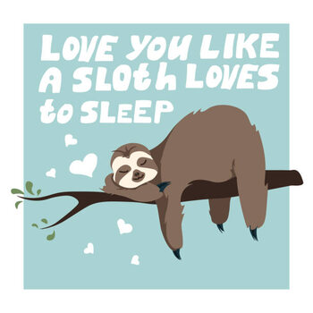Плакат Cute Greeting card with sloth with