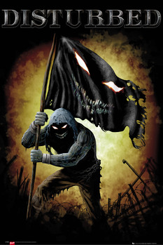 Poster Disturbed - face flag