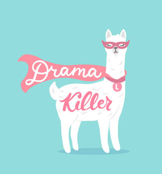 Poster Drama killer cute llama design card