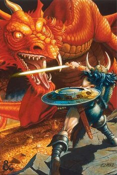 Poster Dungeons & Dragons - Classic Red Dragon Battle