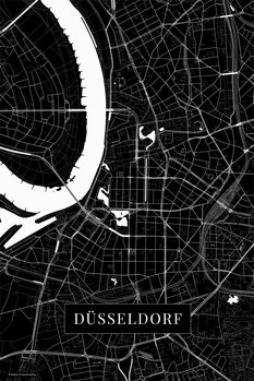 Canvas Print Dusseldorf black