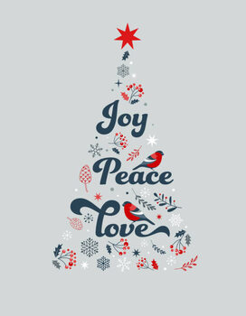 Плакат Elegant gold and black Christmas tree