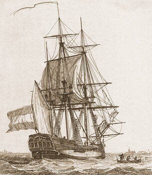 Poster Engraving of a sailing ship