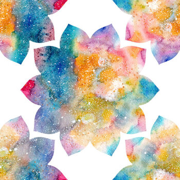 Poster Ethnic oriental seamless pattern with flower