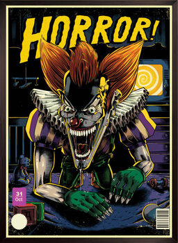 Poster Evil clown comic book horror poster
