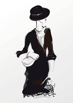 Poster Fashion girl in sketch-style