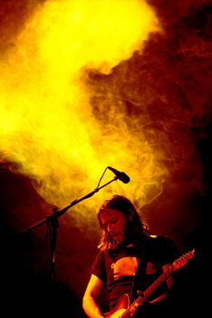 Плакат February 1977: concert of rock band Pink Floyd at the Paris Pavilion: singer and guitarist David Gilmour