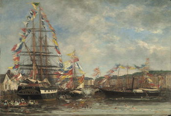 Poster Festival in the Harbour of Honfleur, 1858