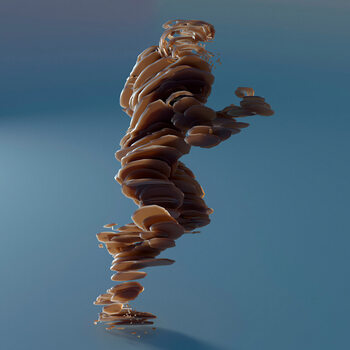 Poster Figurative Frosted Glass Slices in Motion, c.2015-2025