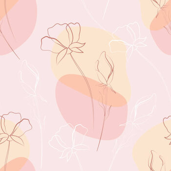 Poster Flowers and leaves. Flower seamless pattern.
