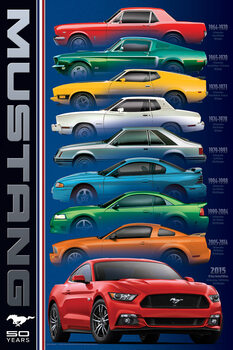 Poster Ford Mustang 50 Years-9 types