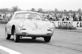 Poster Fritz Hahnl Jr in a Porsche 356B Carrera