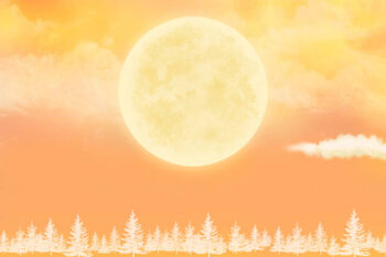 Poster full moon or the sun and