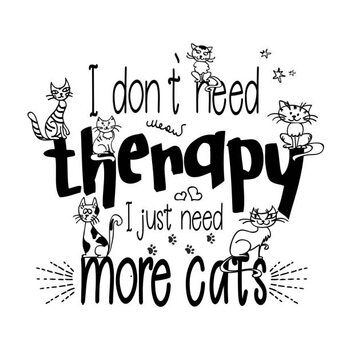 Poster Funny banner with cat and lettering,