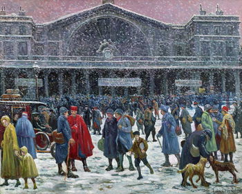 Poster Gare de l'Est Under Snow, 1917