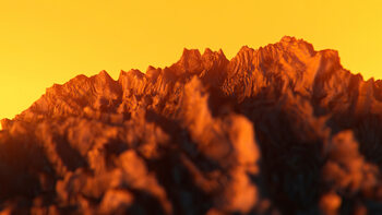 Poster Golden Mountain Scape, c.2015-2025