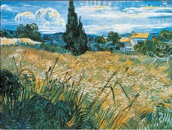 Green Wheat Field with Cypress, 1889 Art Print