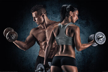 Poster Gym - Athletic Man and Woman