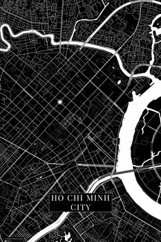 Canvas Print Ho Chi Minh City black