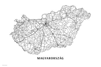 Canvas Print Hungary black & white