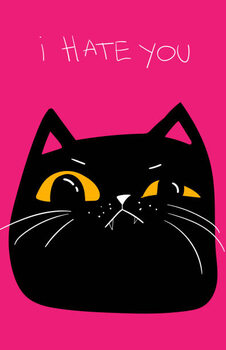 Poster i hate you lettering. Sad grumpy