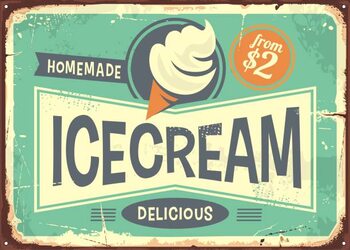 Poster Ice cream promotional retro poster