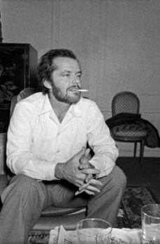 Poster Jack Nicholson answering the journalists in his hotel in Paris, 9 December 1974