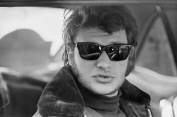Плакат Johnny Hallyday Driving A Ford Mustang For Monte Carlo Car Rally