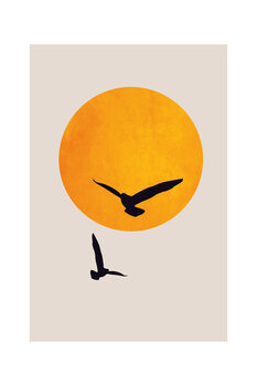 Art Print Kubistika - Birds in the sky