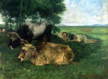 Poster La Siesta Pendant la saison des foins , 1867,