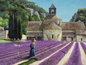 Poster Lavender Picker, Abbaye Senanque, Provence