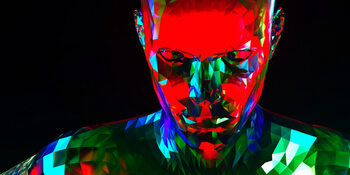 Poster Low Poly Figure Looking at Camera, c.2015-2025