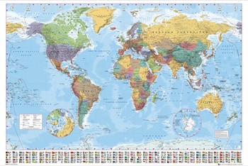 Poster Mapa-múndi político