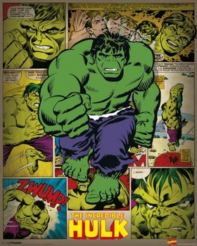 Плакат MARVEL COMICS – incredible hulk retro