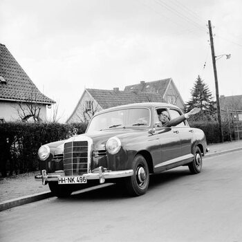 Плакат Mercedes Benz 190, Hamburg 1957