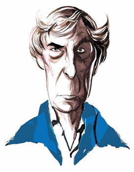 Poster Michael Tippett, British composer , colour caricature