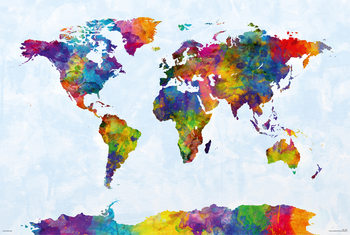 Плакат Michael Tompsett - Watercolor World Map