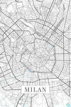 Canvas Print Milan white