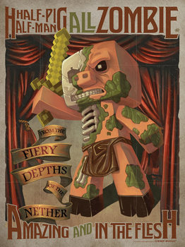 Poster Minecraft - Half Pig Half Man